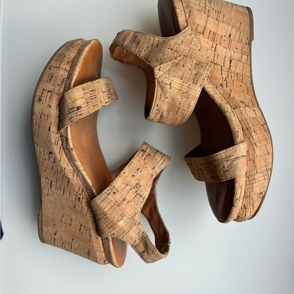 Cork Platform Sandals - Tan - Picture 1 of 4